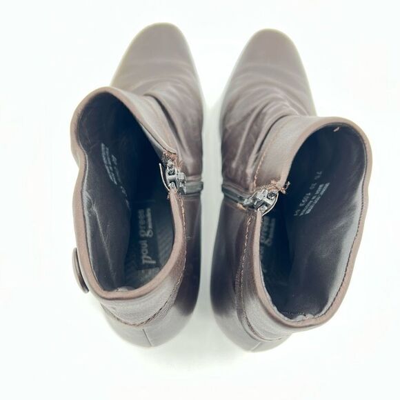 PAUL GREEN Munchen Women's Brown Leather Western Ankle Boot Zipup Sz 7.5 - Picture 2 of 9